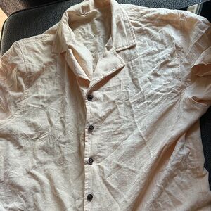 Beige Button-Up Shirt